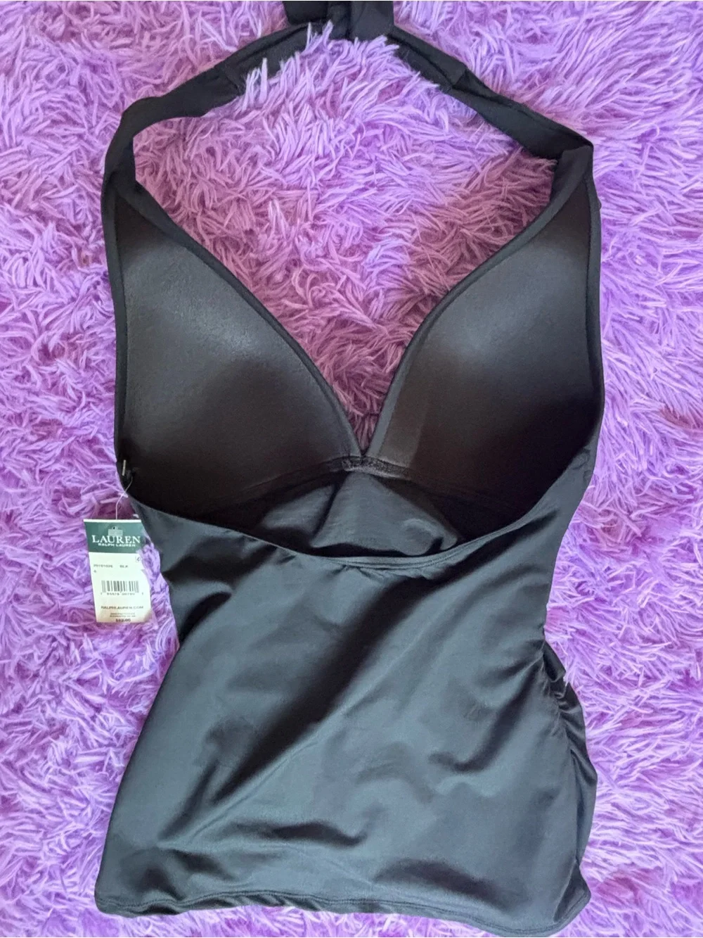 Black Halter Tankini Top Swimsuit - Classic Black NWT